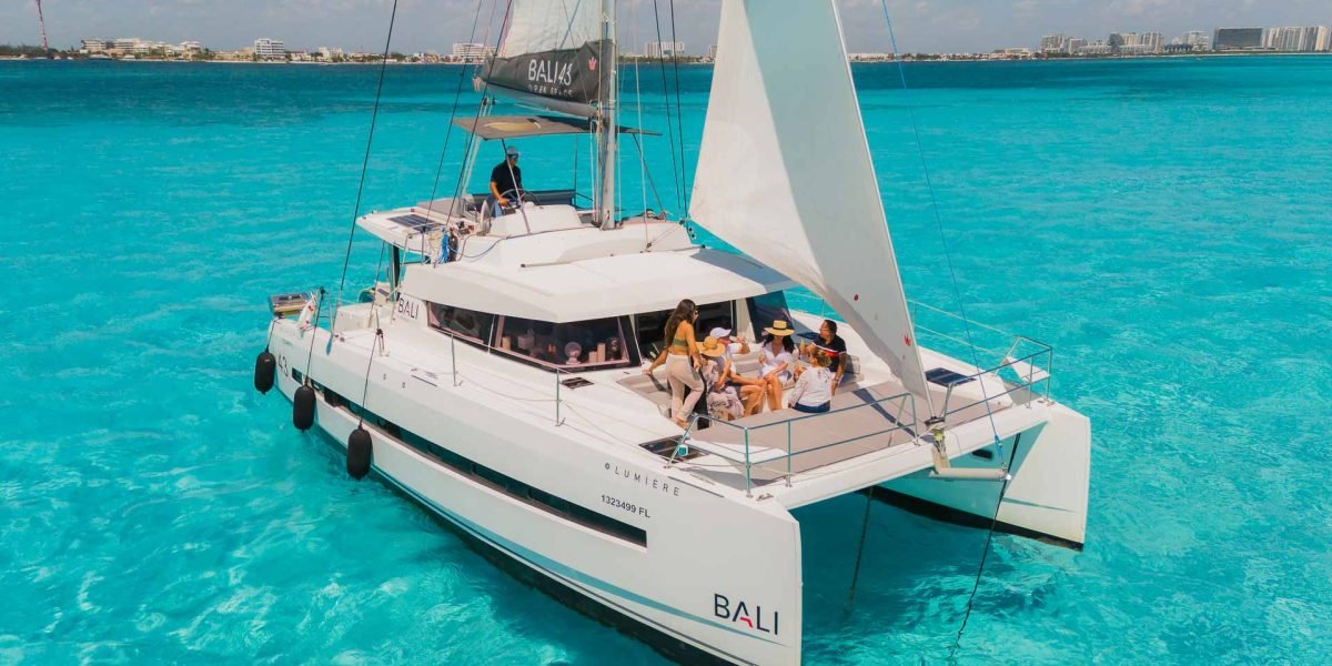 Cancun Bali 48 Luxury Catamaran Rental to Isla Mujeres