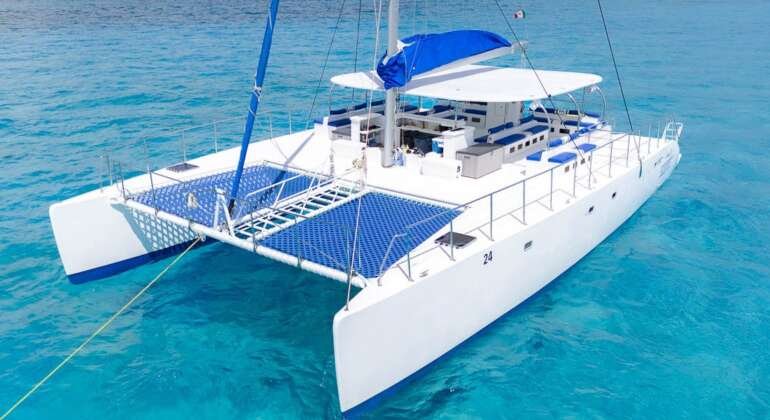 70ft Contoy Party Catamaran Cancun Wedding Charter
