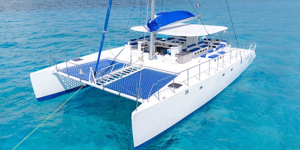 70ft Contoy Party Catamaran Cancun Wedding Charter