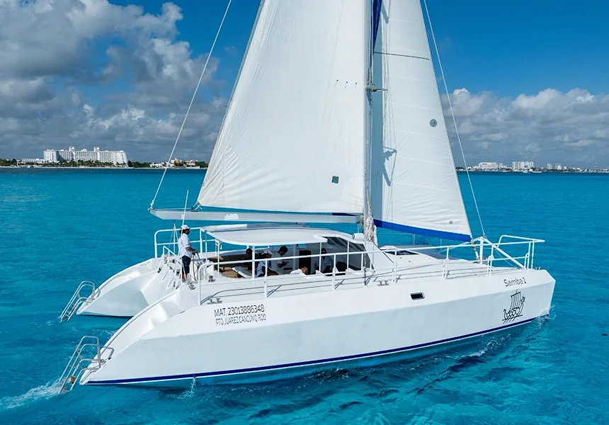 45FT Catamaran Cancun Private Charter